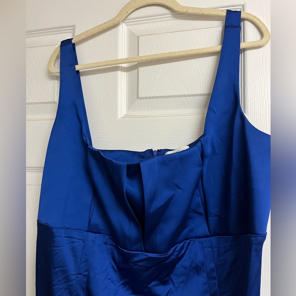 Calvin Klein Pleated Bustier Mini Dress Size 20 Cocktail Sheath Satin Stretch